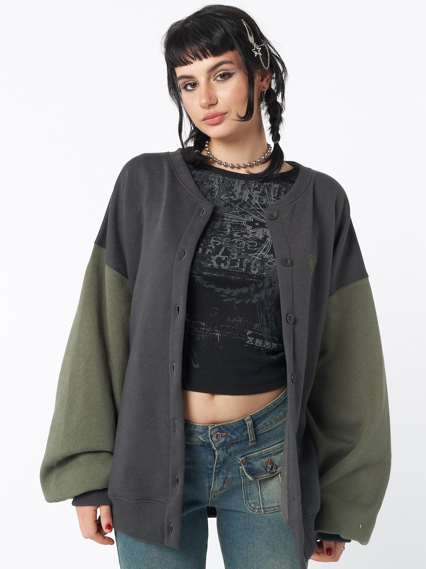 Ivy Black Green Bomber Jacket - Minga EU