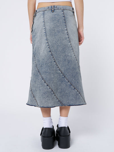 Lizzie Flared Denim Maxi Skirt - Minga EU