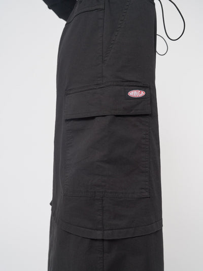 Ruby Black Maxi Tech Cargo Skirt - Minga EU