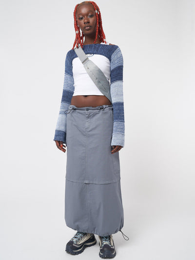 Ruby Stone Blue Maxi Tech Cargo Skirt - Minga EU