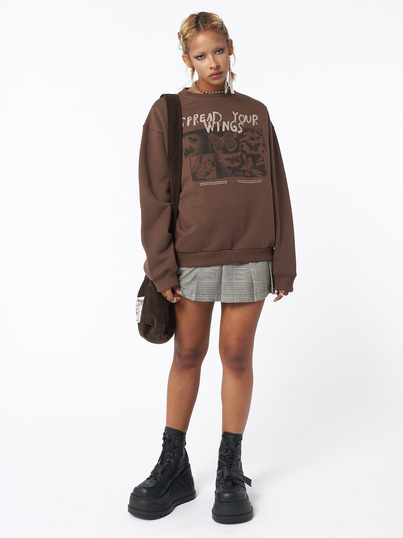 Spread Your Wings Brown Sweatshirt - Minga EU