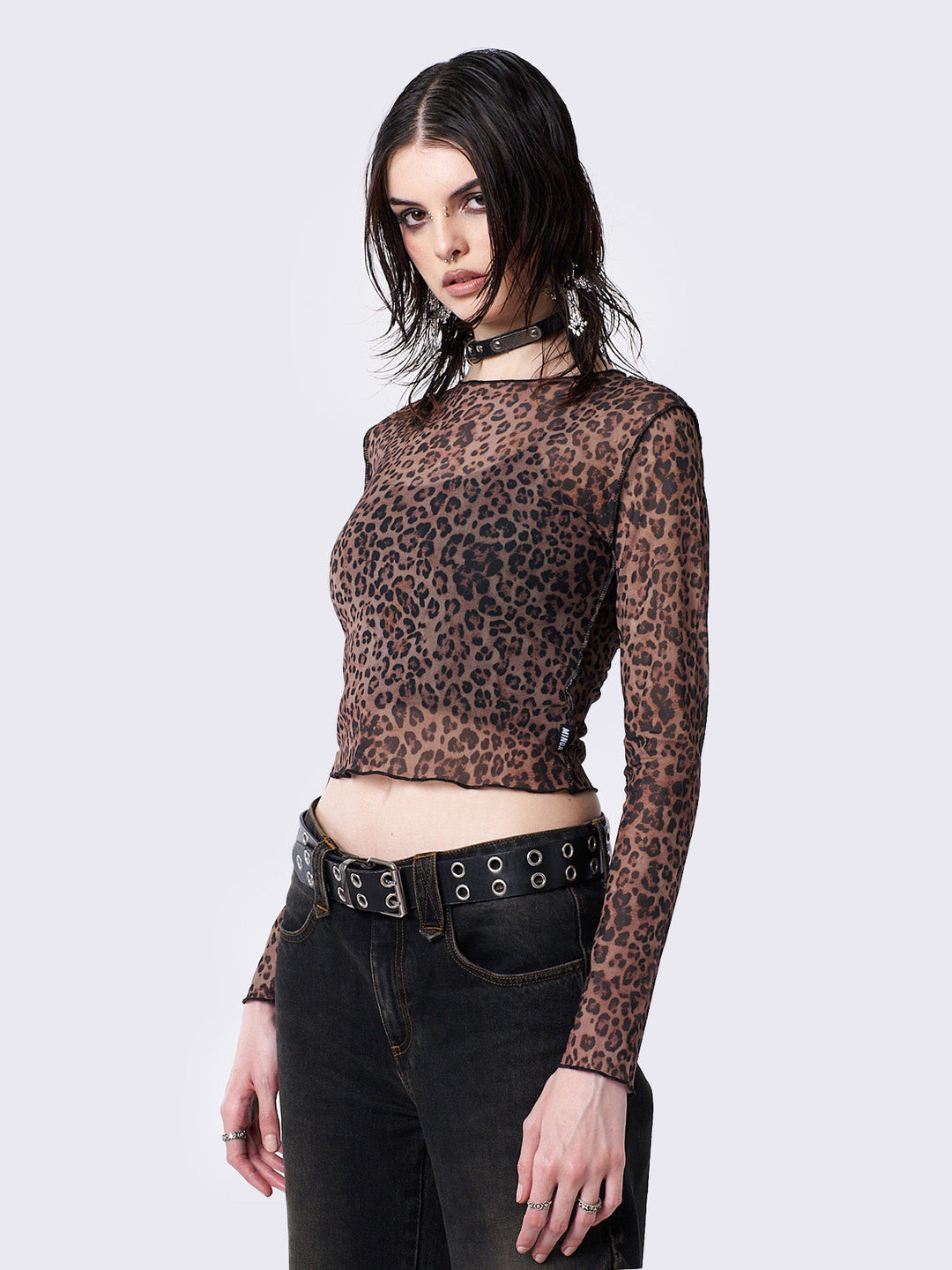 【限定セール！】 Long Mesh Leopard Sleeve Minga | Clothing 00s Y2k - Top トップス