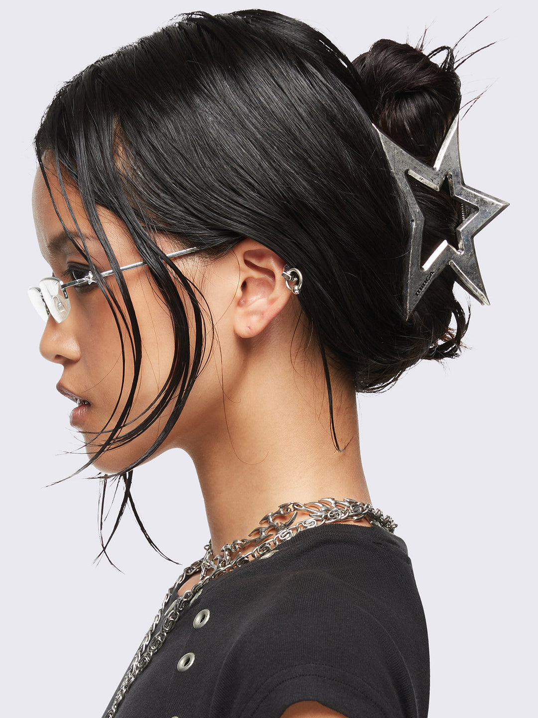 関税送料込 Minga London NOVA スター ヘアクリップ シルバー Star Shaped Claw Clip in Silver | Minga London – Minga London US