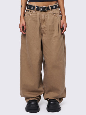 Ollie Beige Baggy Pants