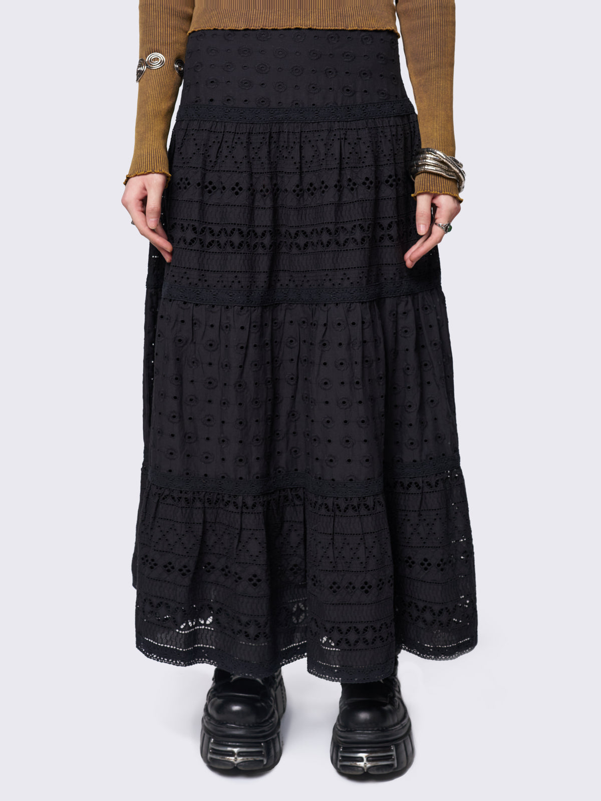 Ophelia Black Maxi Skirt