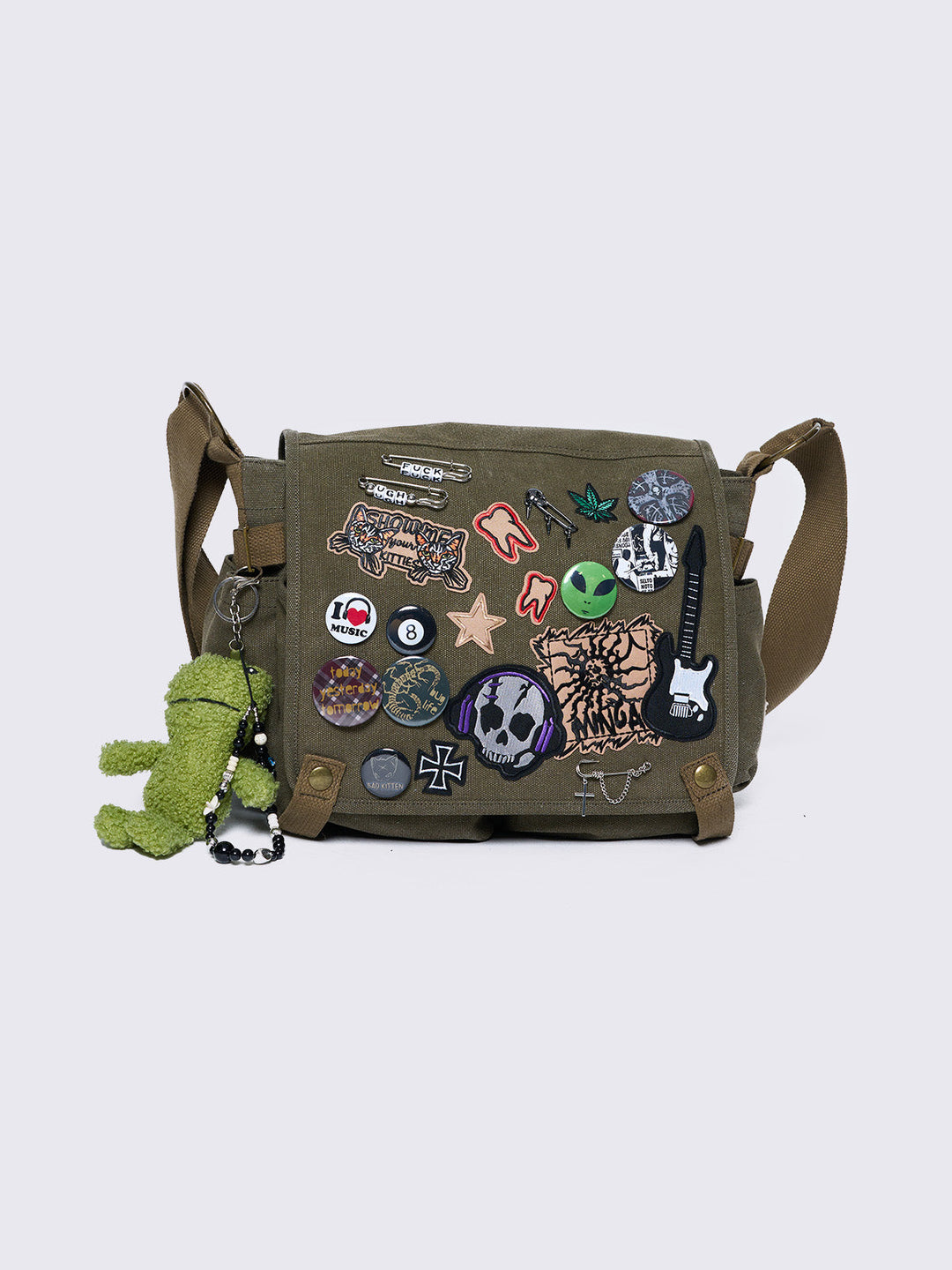 The Emind messenger bag - Forest Green duck canvas shops shoulder bag, gift for student, father, mother, boyfriend, or girlfriend