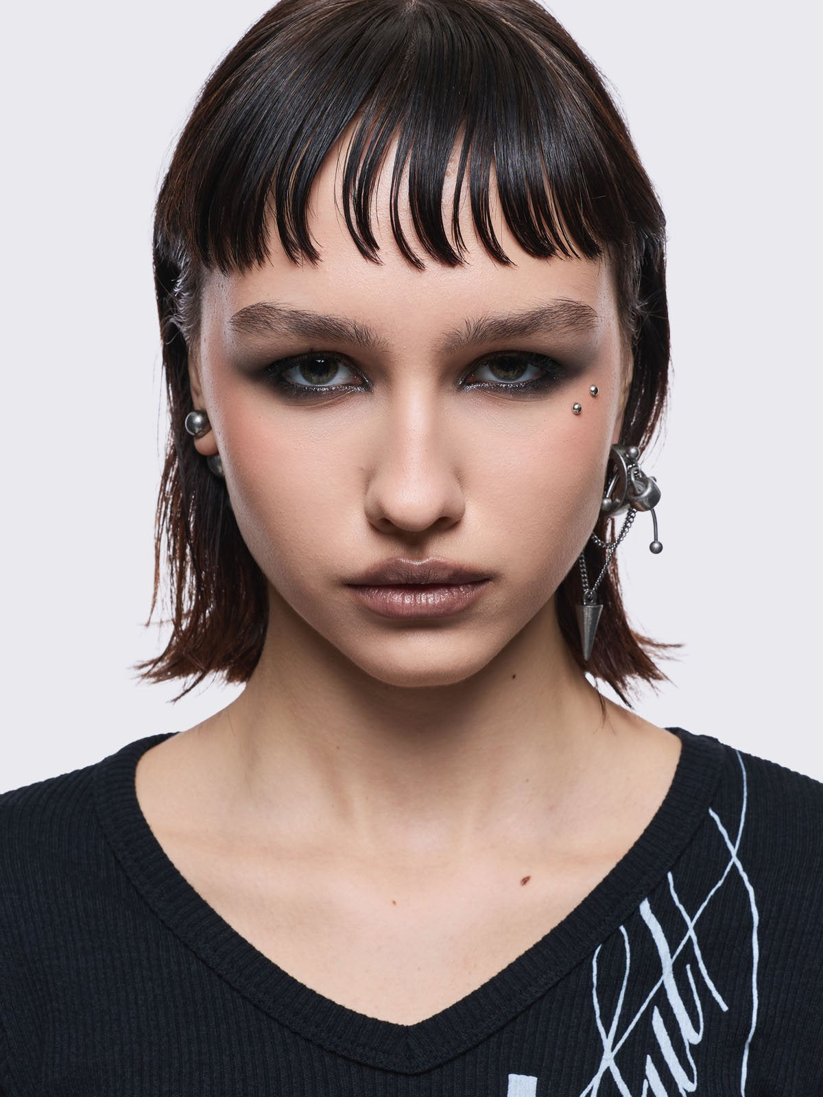 Silver 4 pc chunky earring set. 