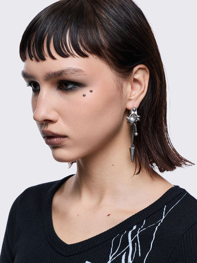 Silver 4 pc chunky earring set. 