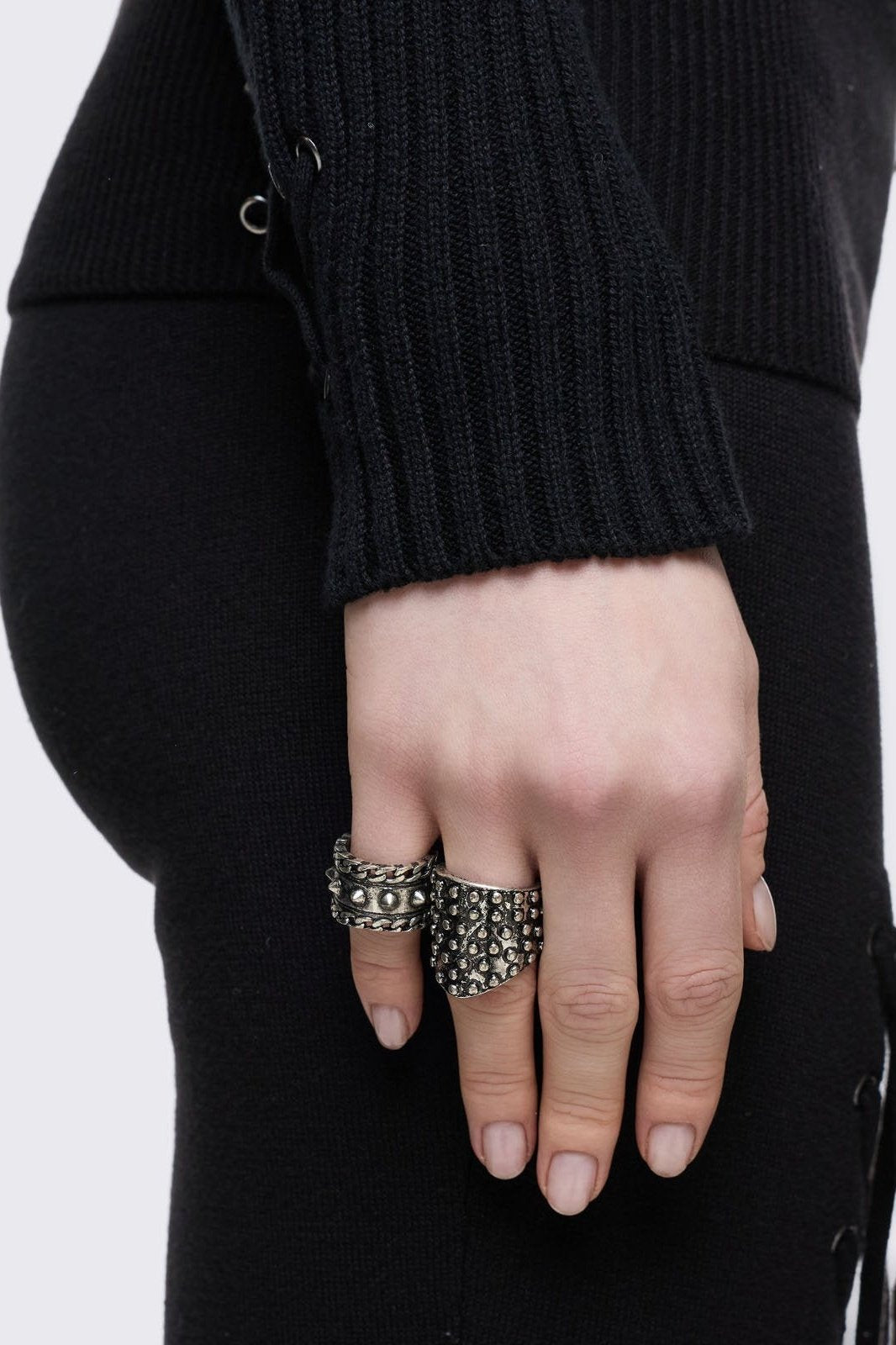 Chunky Ring Set in Antique Silver Finish | Minga London – Minga London US