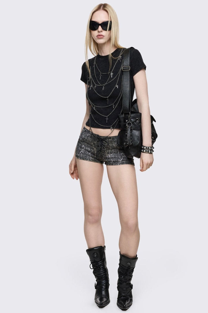 Snake Print Hot Pants | Minga London