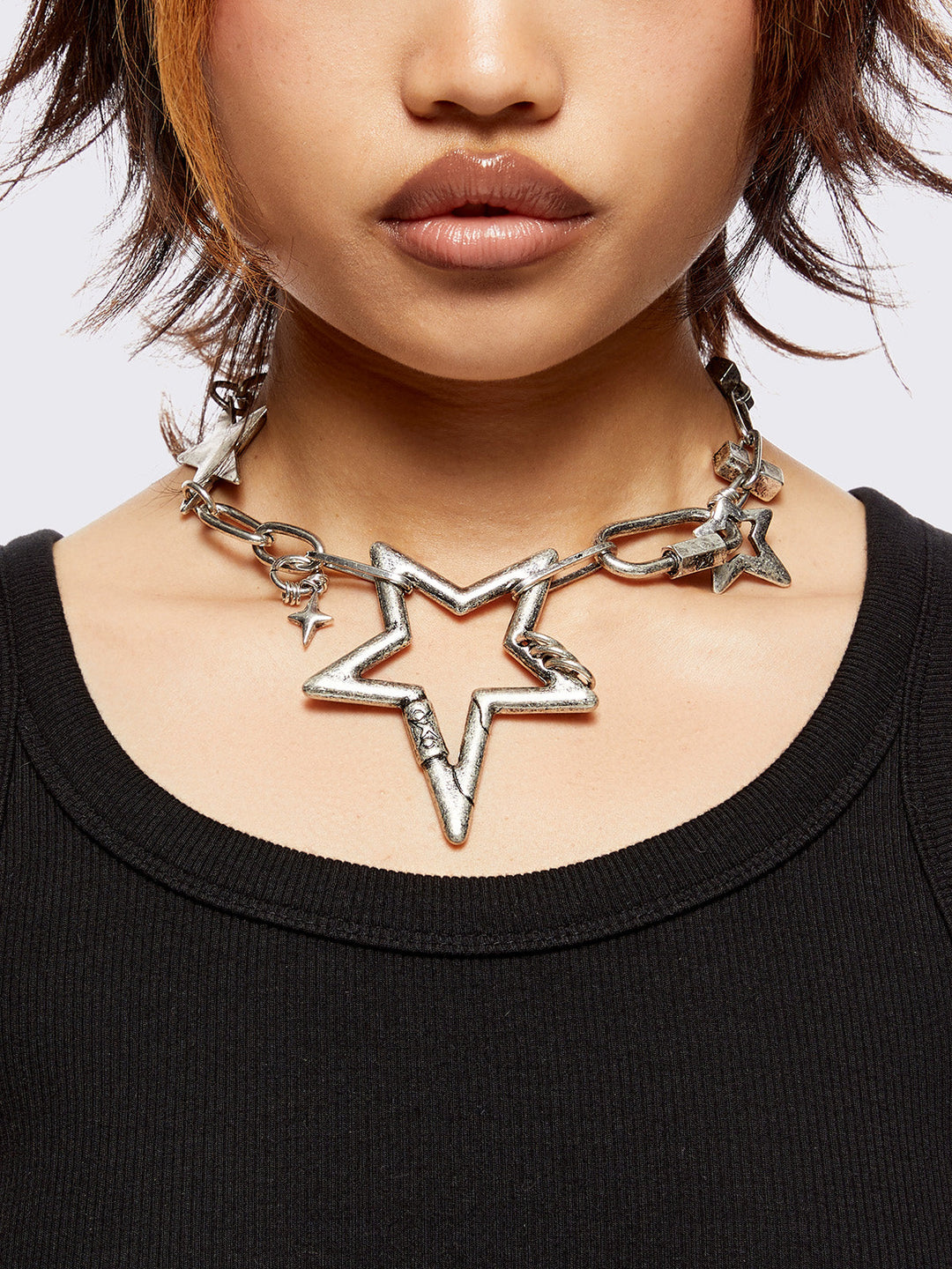 Chunky Star Charm Necklace in Silver | Minga London – Minga