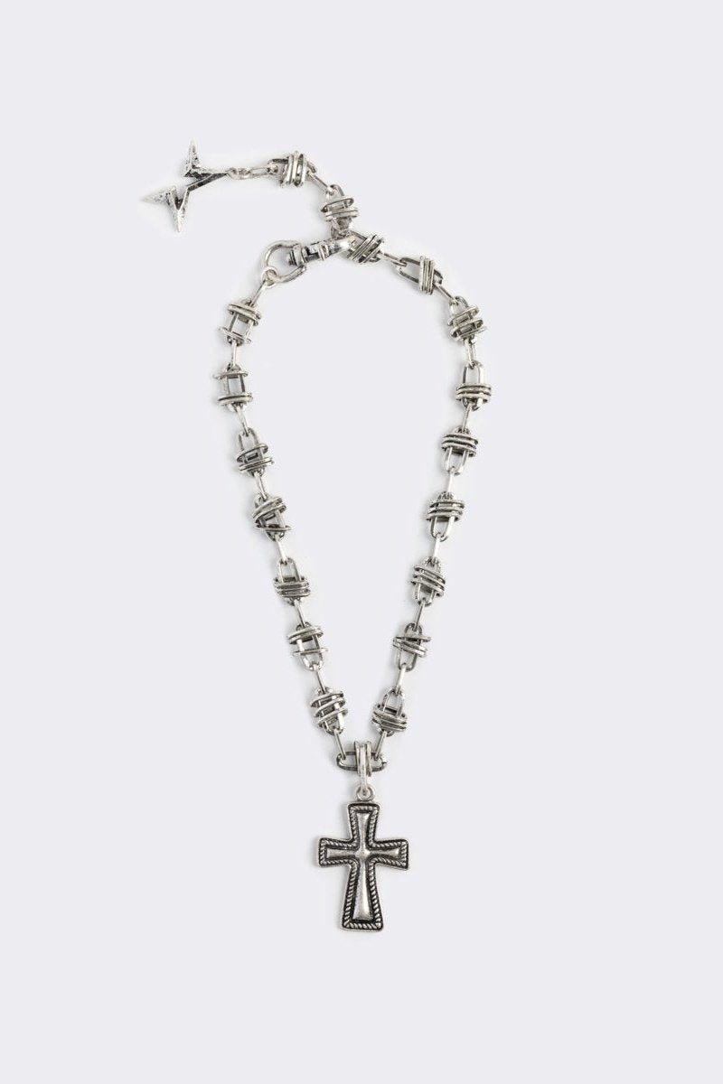 Layered Multi-Chain Necklace with Cross Pendants | Minga London