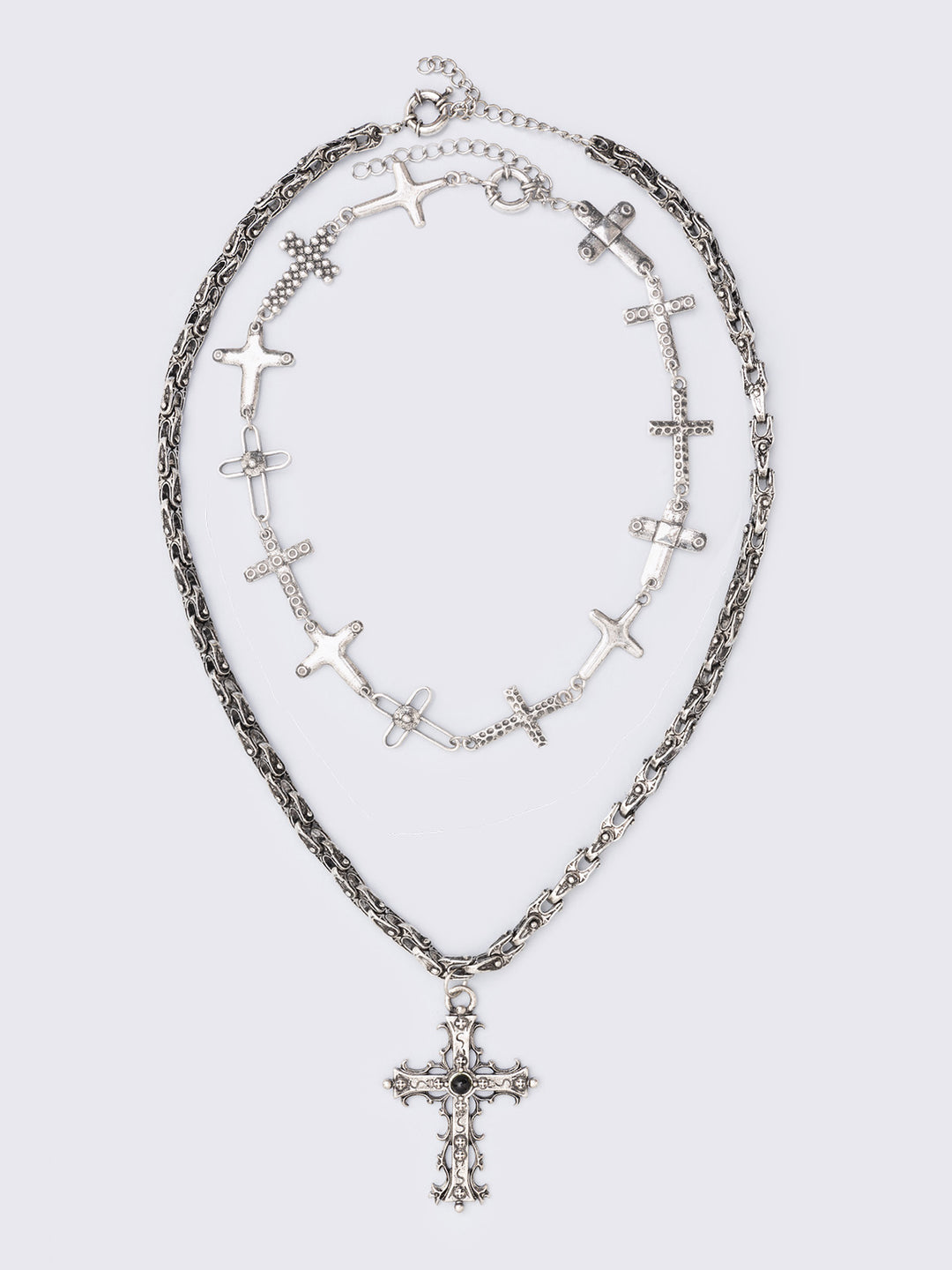 国内未入荷 Minga London SAINT & SINNER ネックレス 2点セット Cross Pendant Silver Necklace Set | Minga London – Minga
