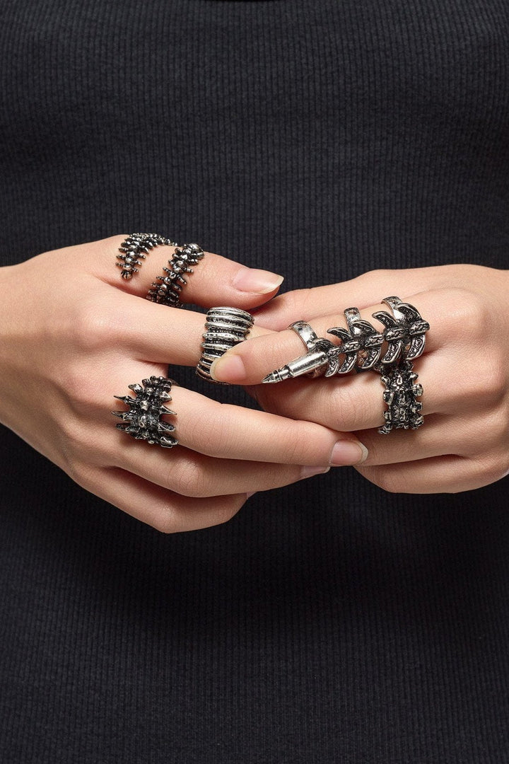 Centipede Ring Set with Antique Silver Finish | Minga London Centipede Ring Set with Antique Silver Finish | Minga London