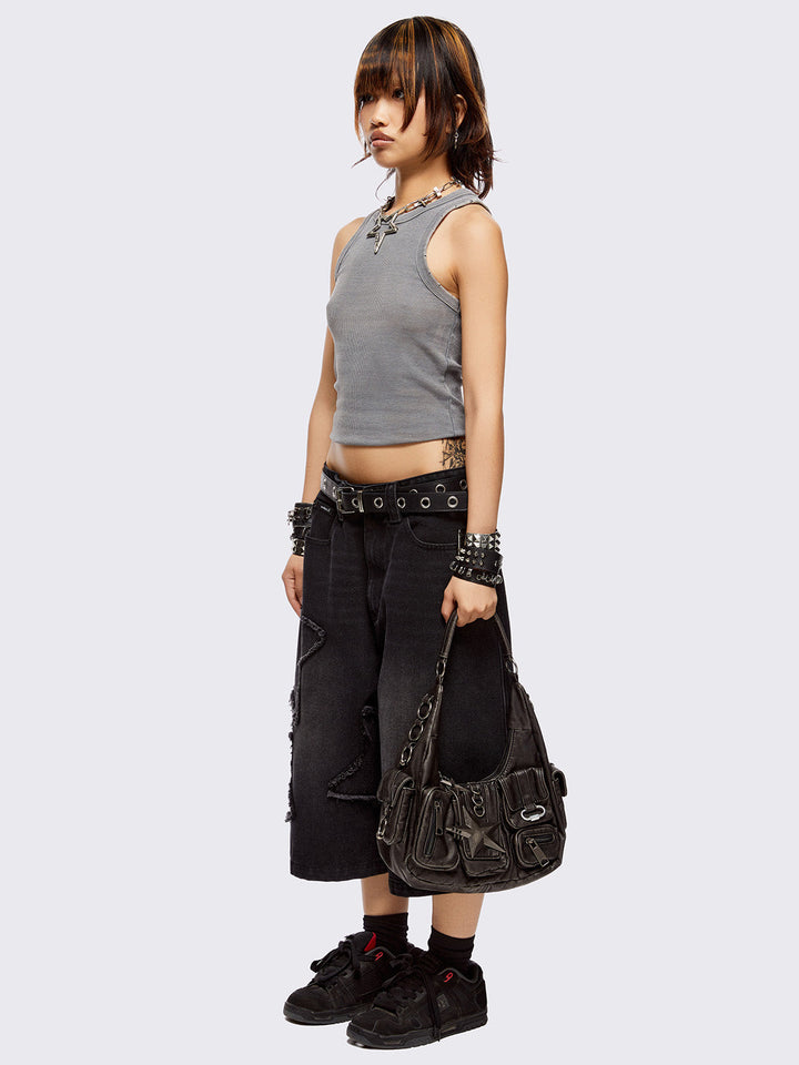 国内で当店のみ Minga London - TREK BLACK WASHED JORTS trek-black-washed-cargo-