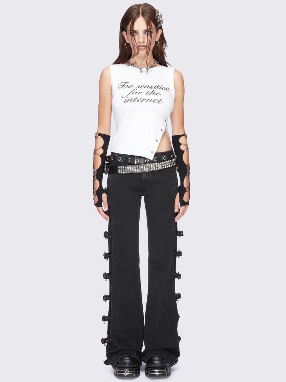 GARULA ボヘミアン　トップス　y2k Zempertoopa Women Y2k Gothic Long Sleeve Top Wings Graphic