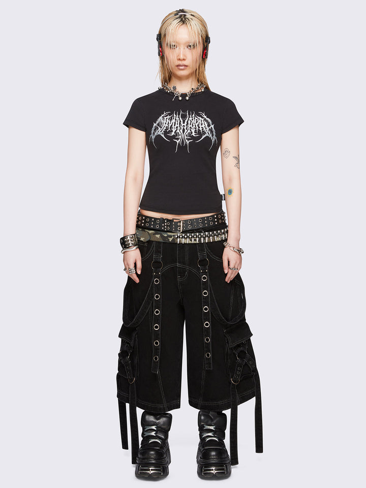 国内で当店のみ Minga London - TREK BLACK WASHED JORTS trek-black-washed-cargo-