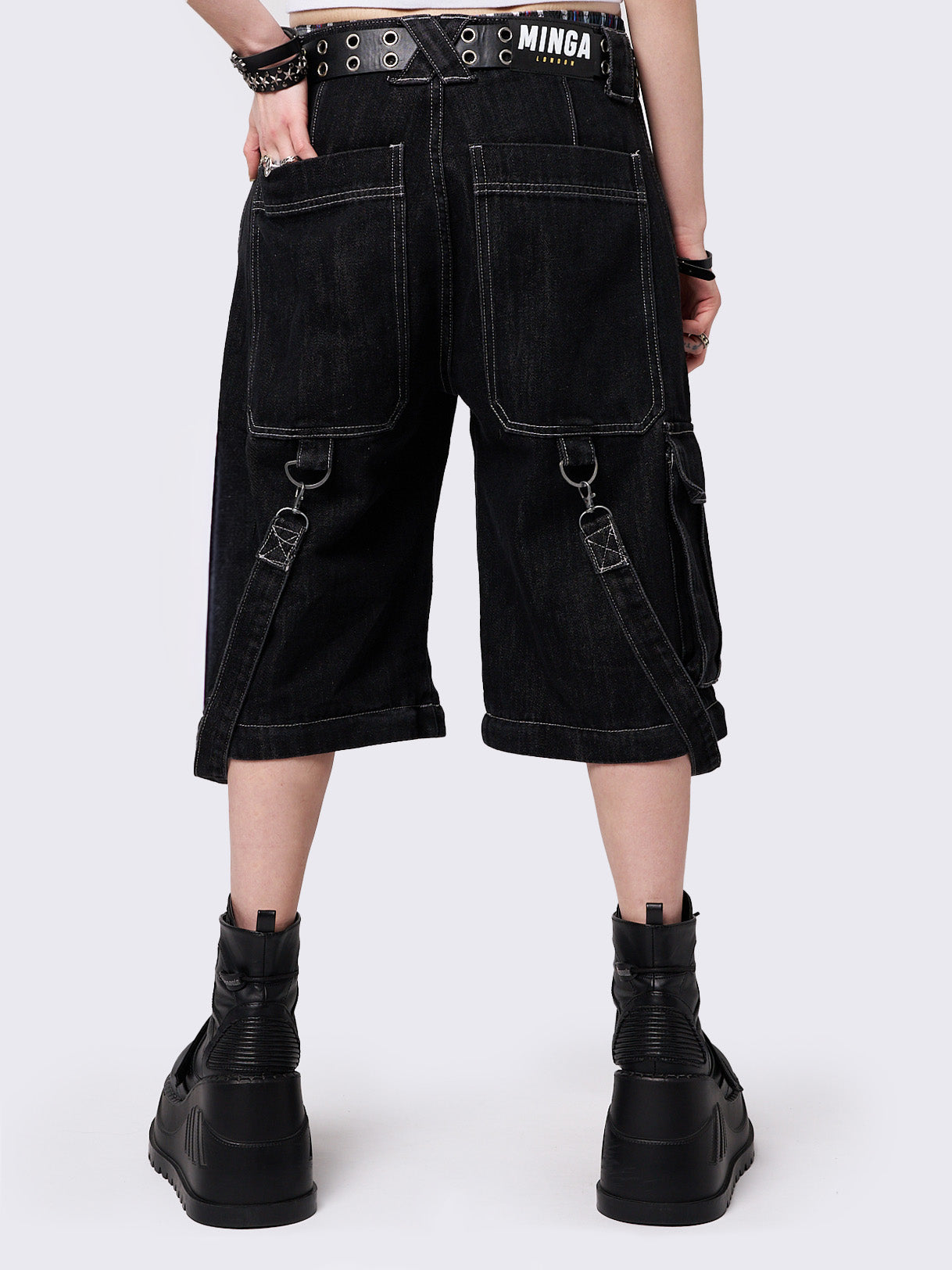 Trek Black Wide Leg Cargo Jeans