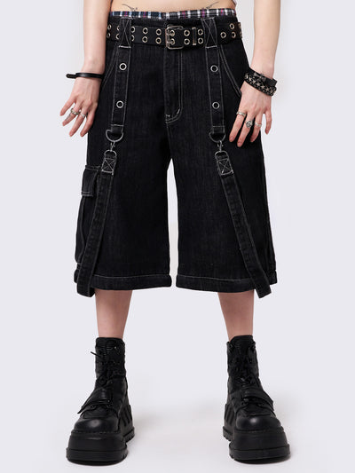 Trek Black Wide Leg Cargo Jeans