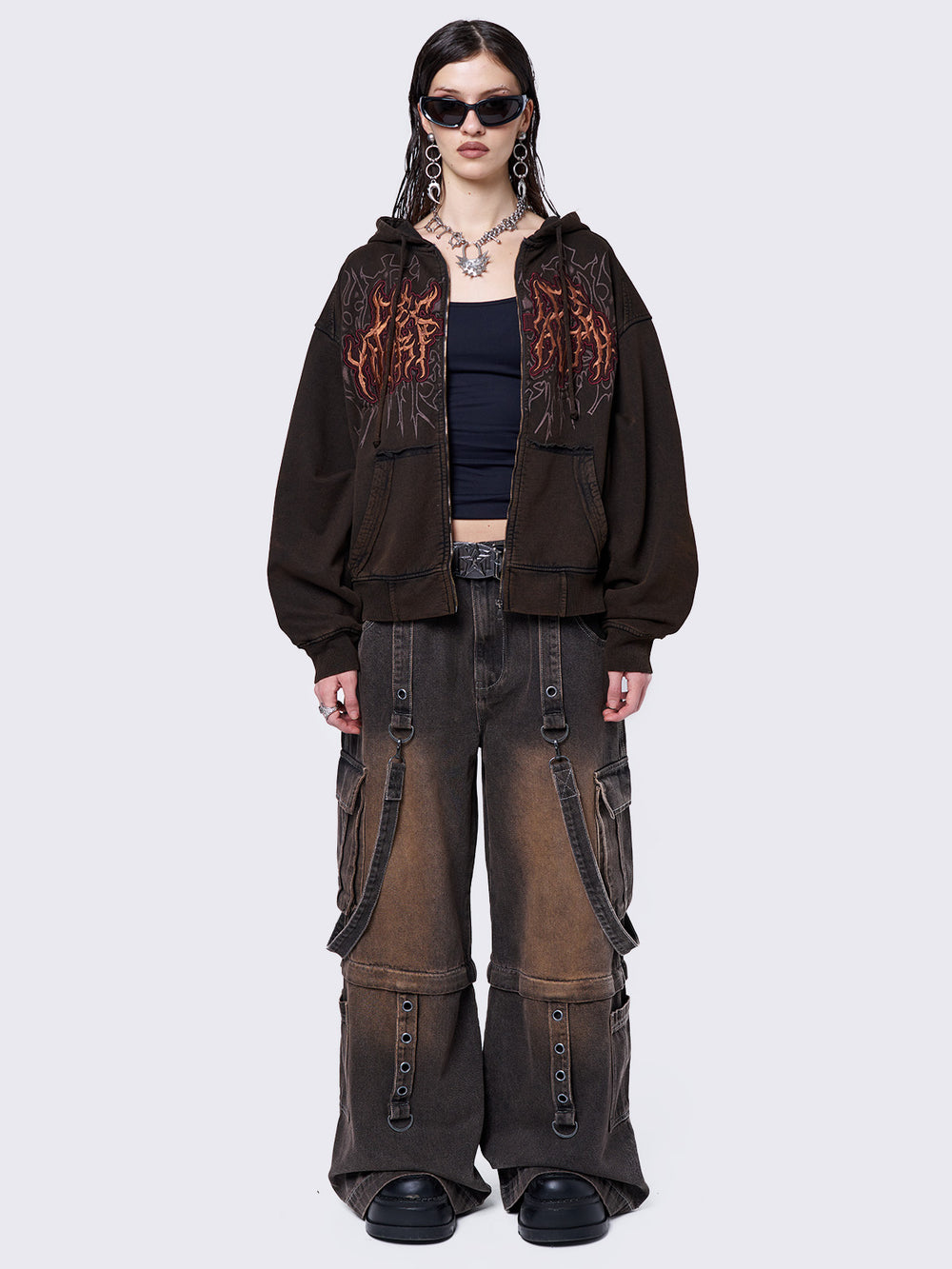 fairy grunge french girly ファー バレエコア flutterby-brown-hooded-knit-