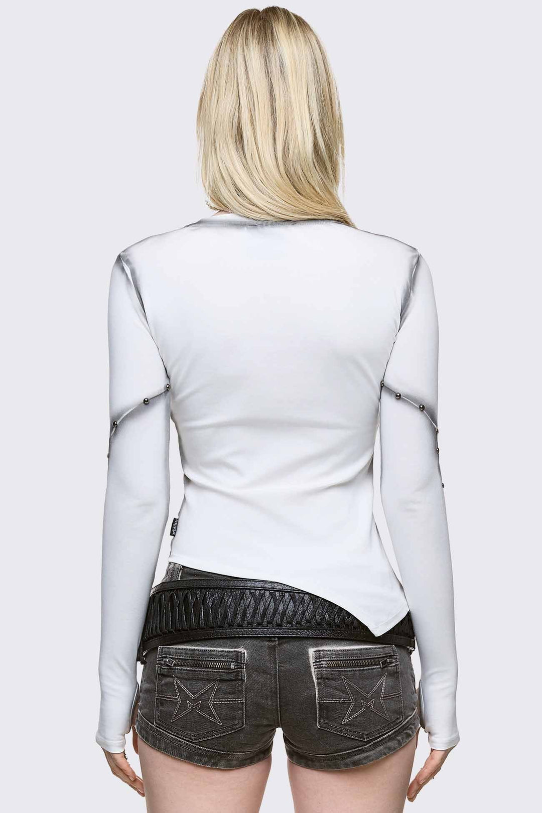 Off-White Cut-Out Long Sleeve Top | Minga London