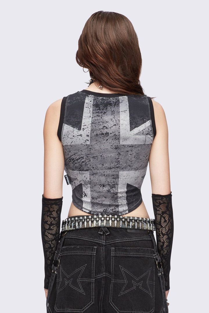 Union Jack Black Tank Top | Minga London – Minga London US
