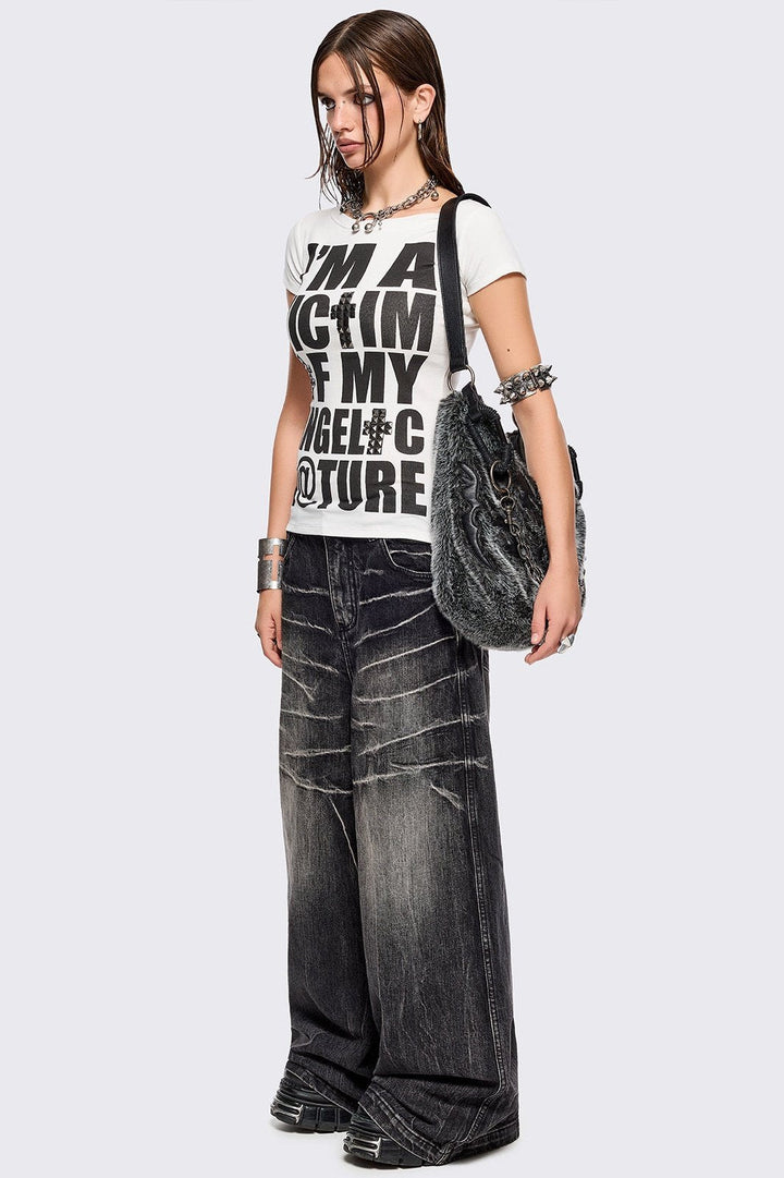 Black Washed Baggy Jeans | Minga London – Minga London US