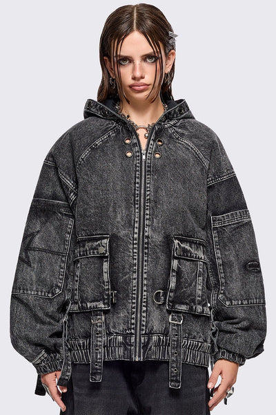 JACKET BOMBER DENIM ANCELLM ジャケット・アウター BLACK ANCELLM – JACKET(BLACK) BOMBER FADED 2 size ジャケット・アウター