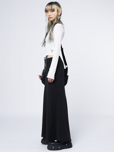 Aria Black Lined Maxi Skirt