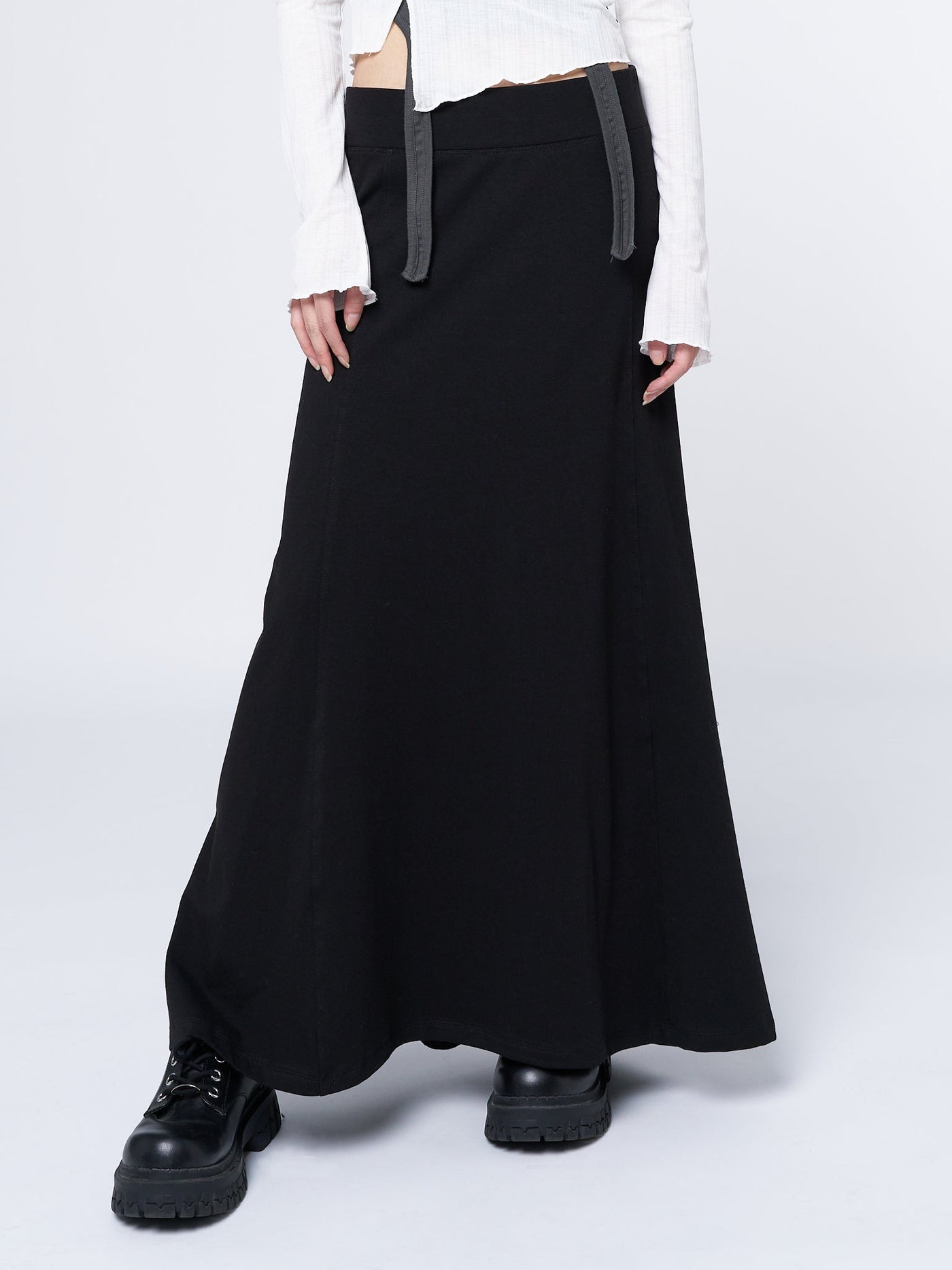 Aria Black Lined Maxi Skirt - Minga  US