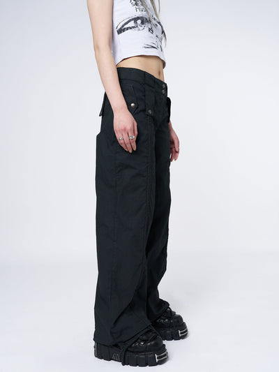 Bea Black Ruched Front Pants