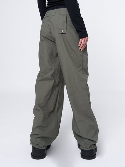 Bea Green Ruched Front Pants | Minga London