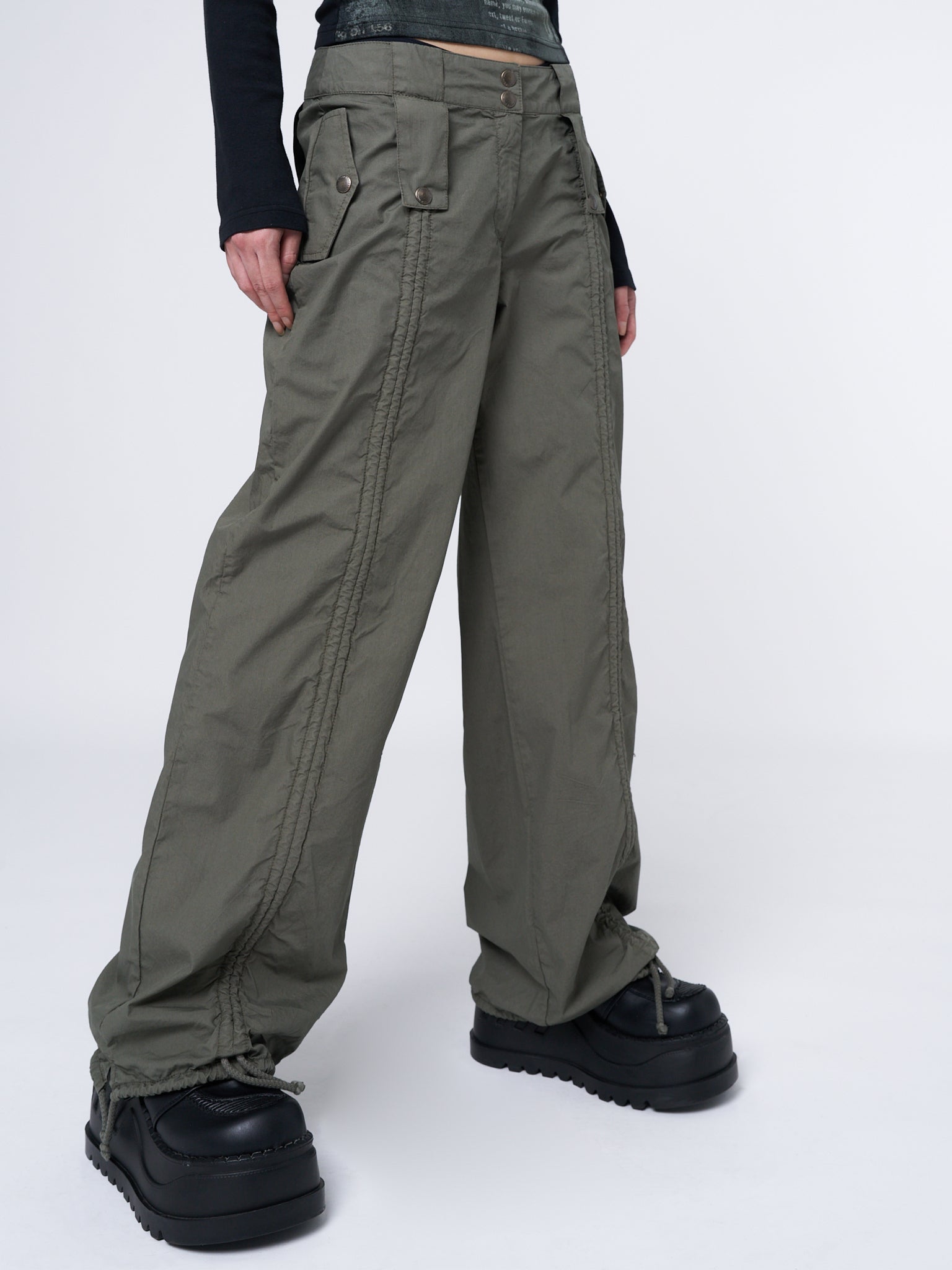 Bea Green Ruched Front Pants