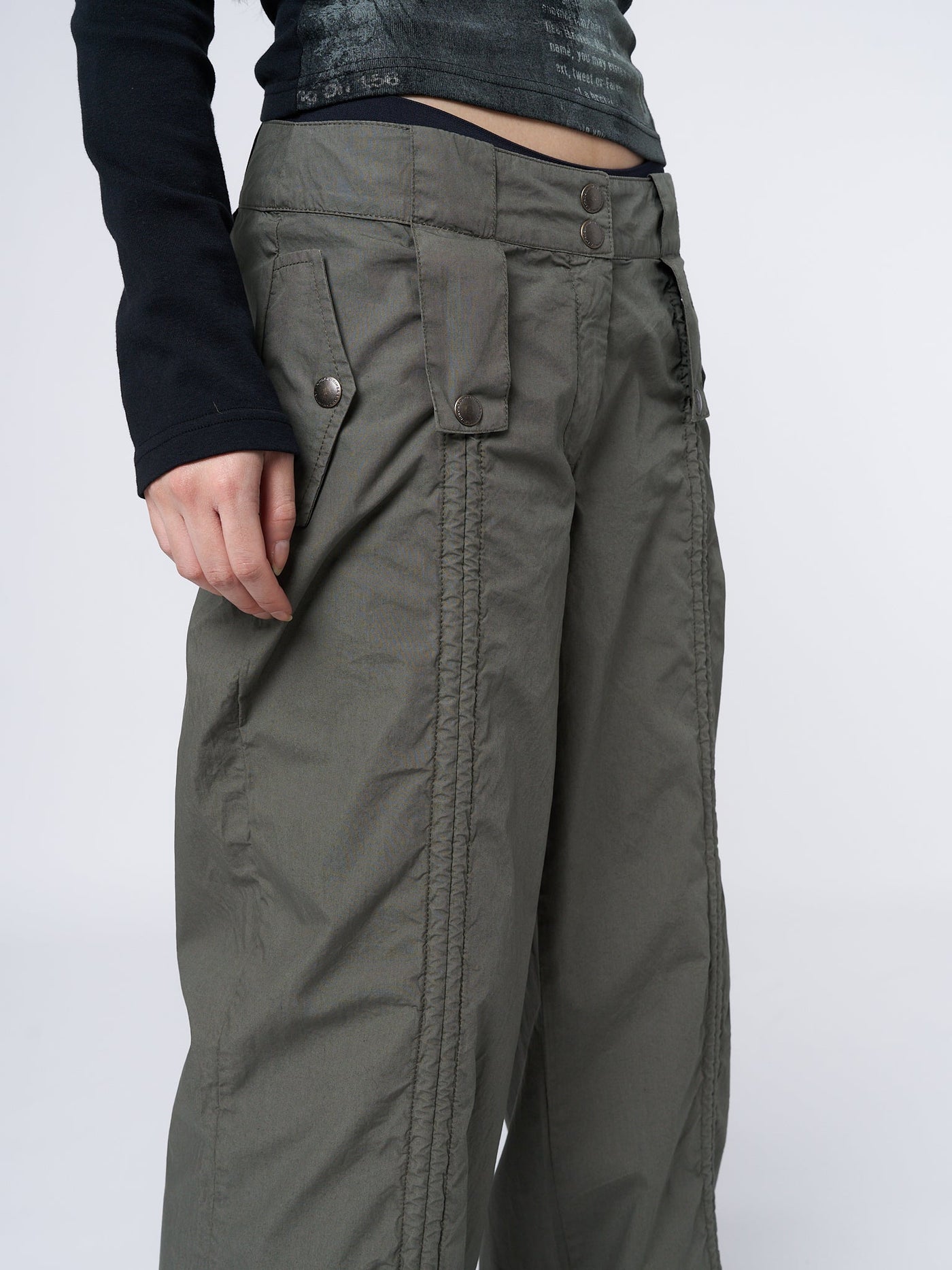 Bea Green Ruched Front Pants | Minga London