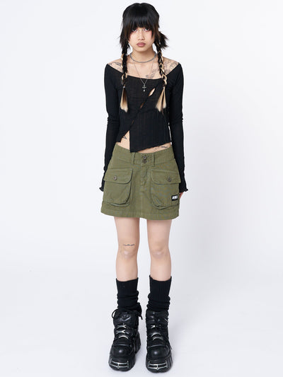 Shay Green Cargo Mini Skirt