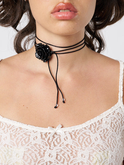 Forbidden Rose Black Choker Necklace - Minga  US