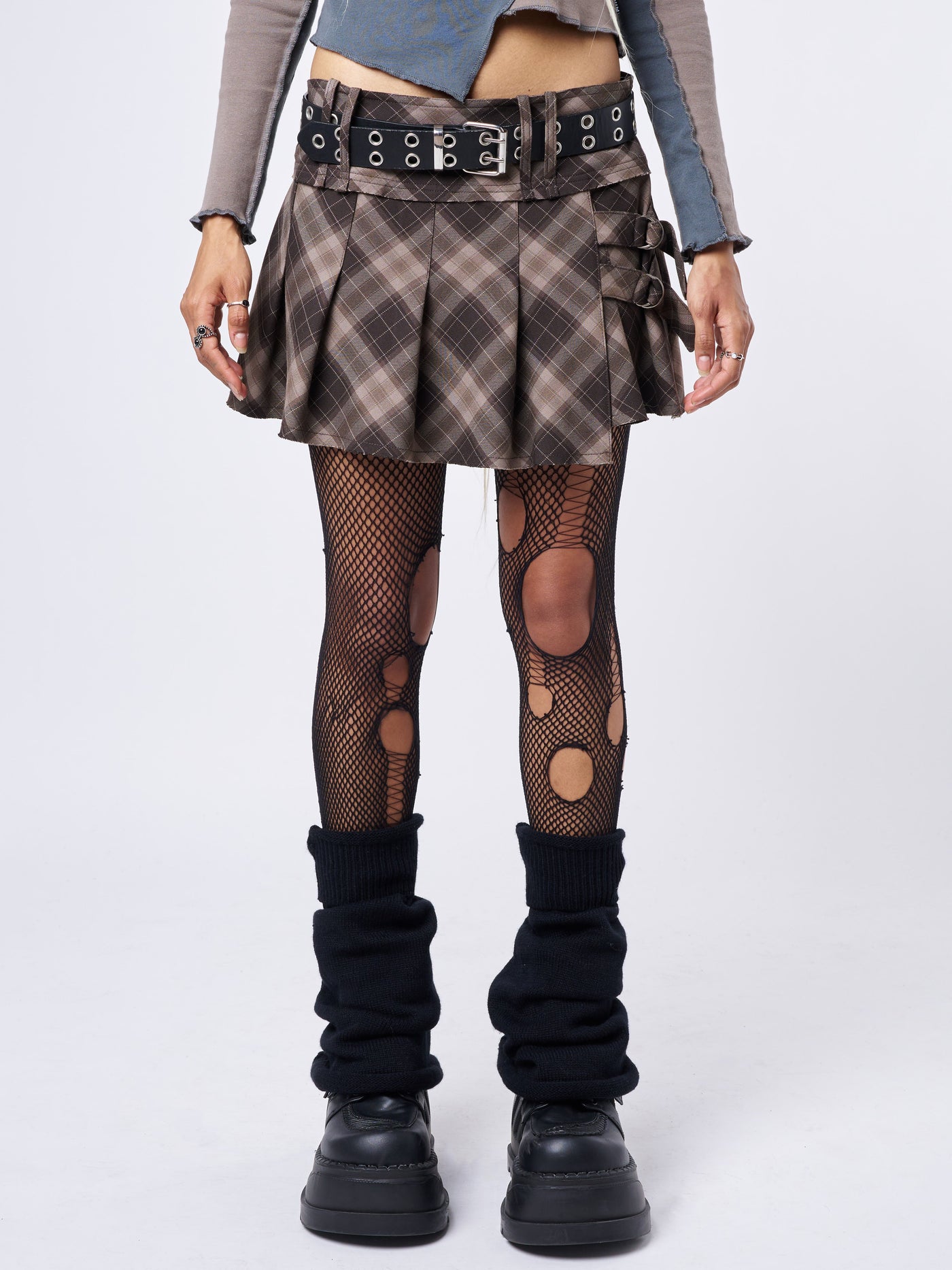 Gina Tartan Pleated Mini Skirt