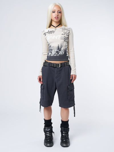 Issa Black Long Cargo Shorts - Minga  US