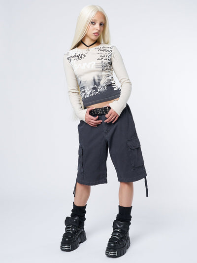 Issa Black Long Cargo Shorts - Minga  US