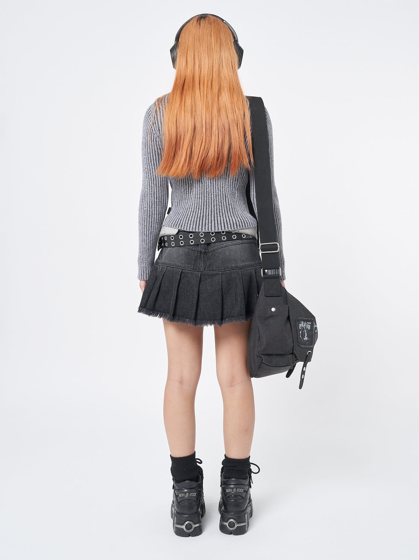 Nya Black Pleated Mini Skirt