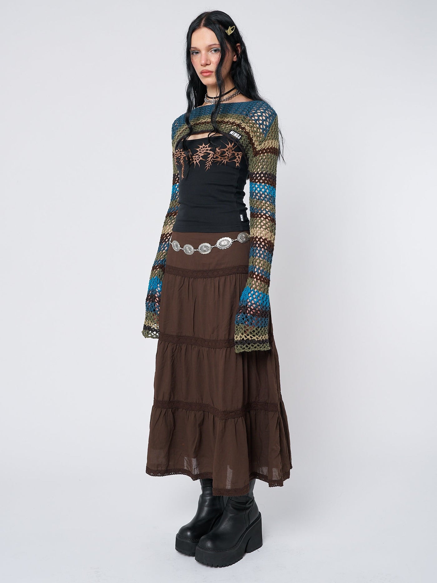 Oceana Stripes Knitted Shrug - Minga  US