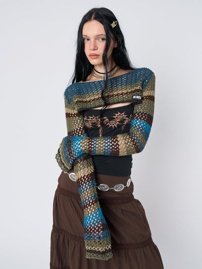 Oceana Stripes Knitted Shrug - Minga  US