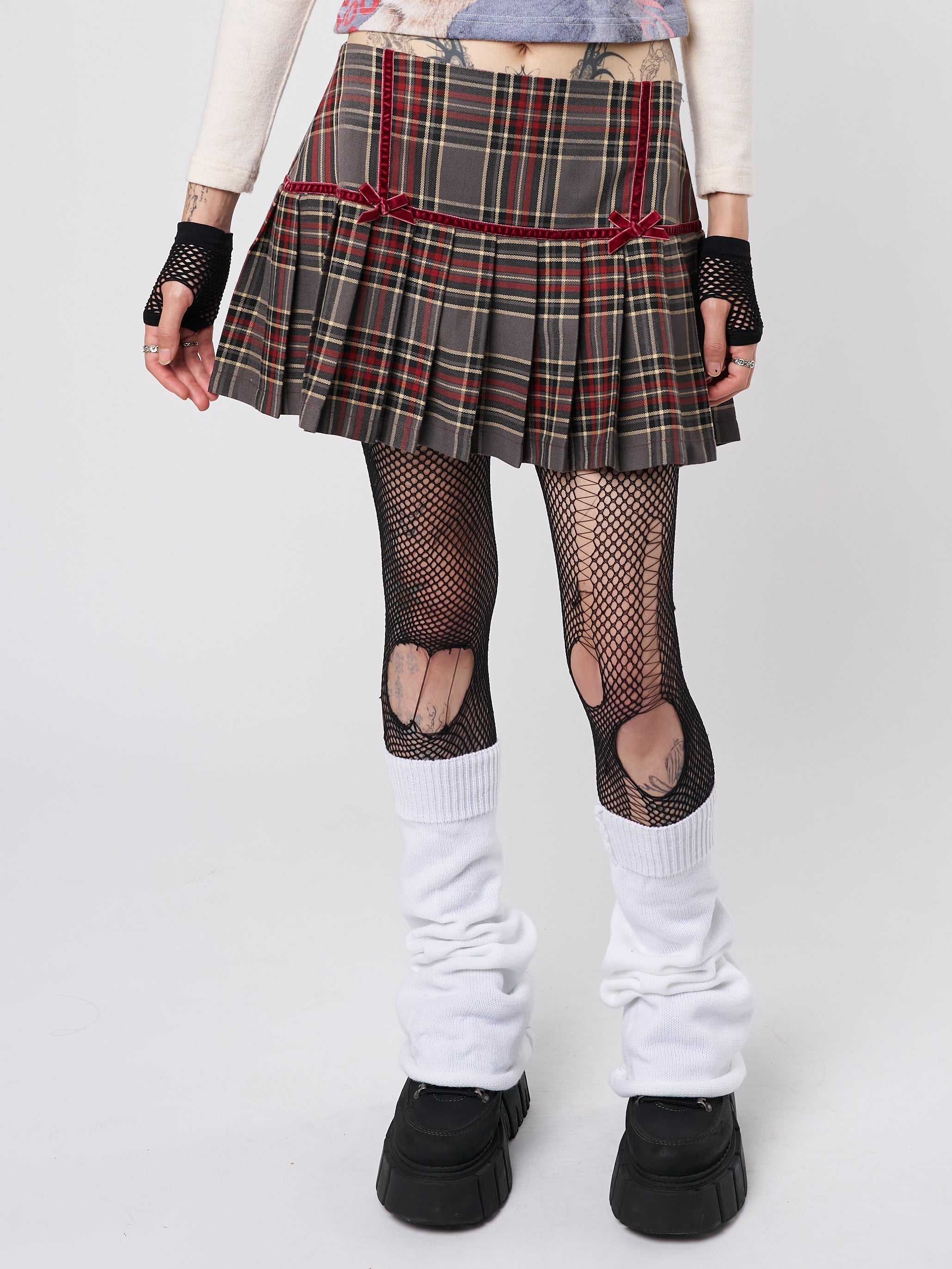 Orla Pleated Tartan Mini Skirt - Minga  US