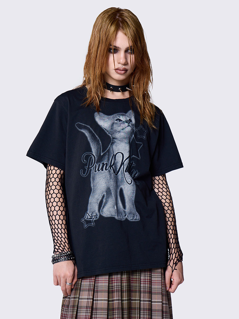 Punk Kitty Graphic T-shirt
