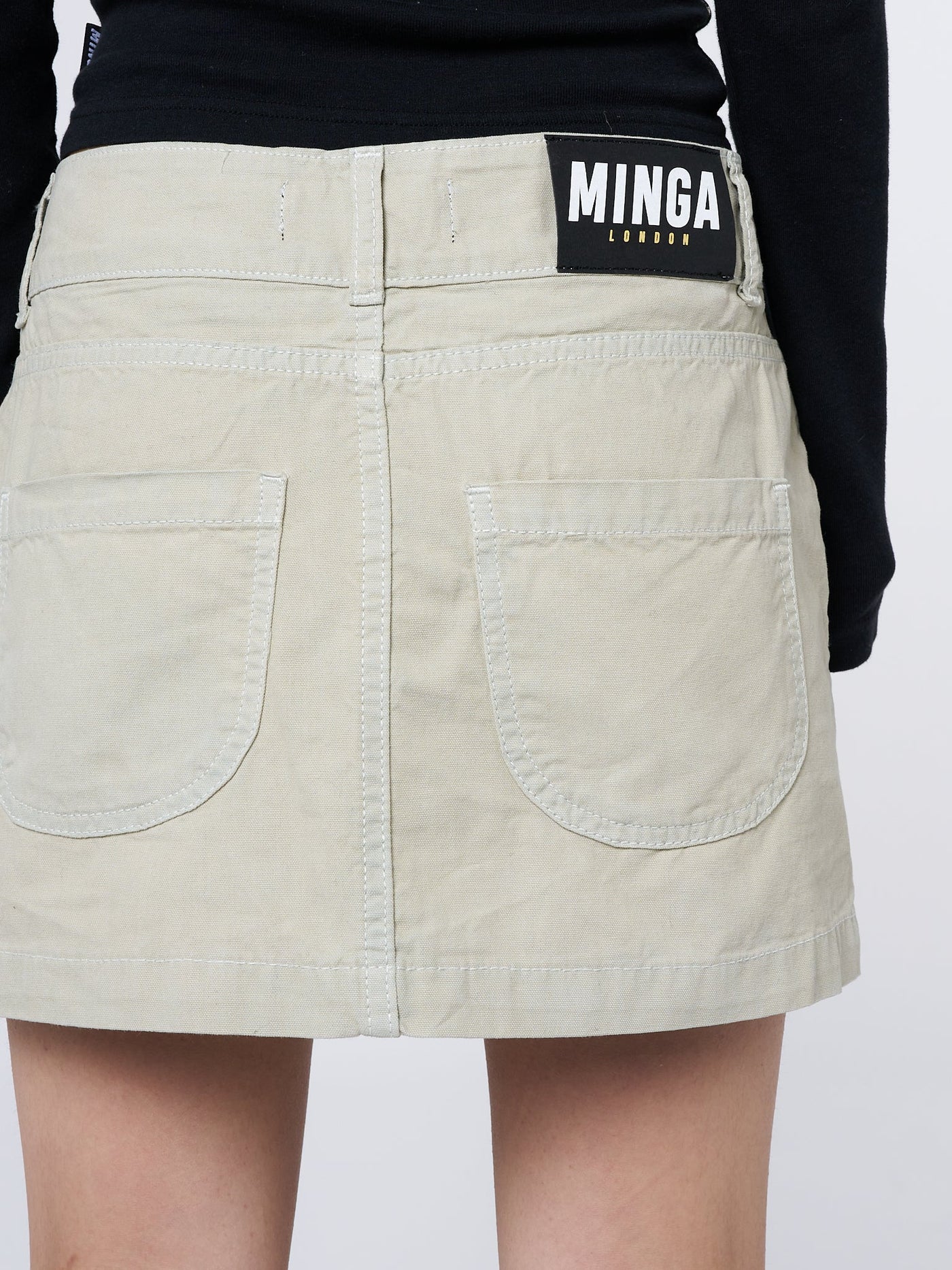 Shay Beige Cargo Mini Skirt - Minga  US