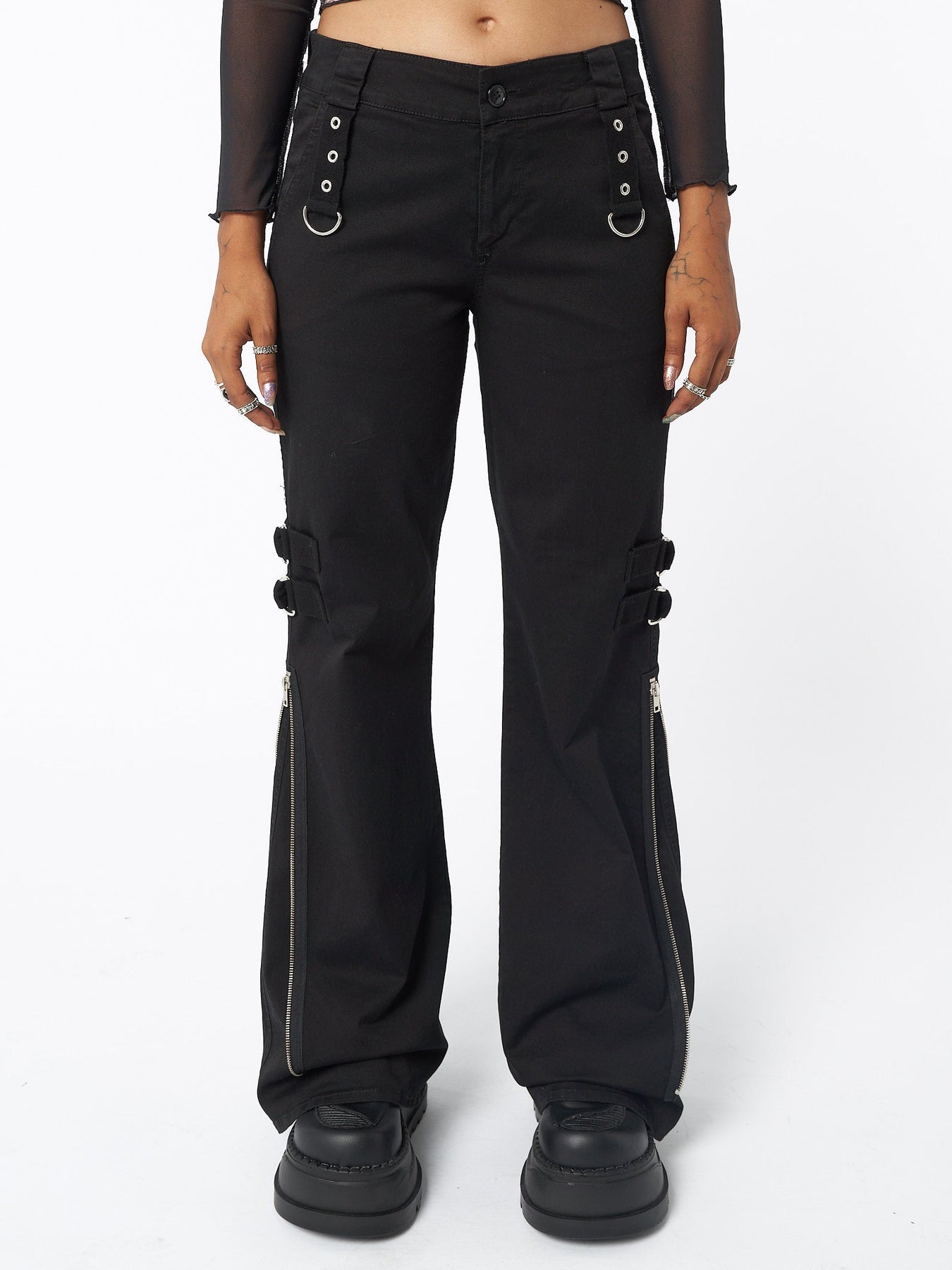 Black Rave Zip Pants