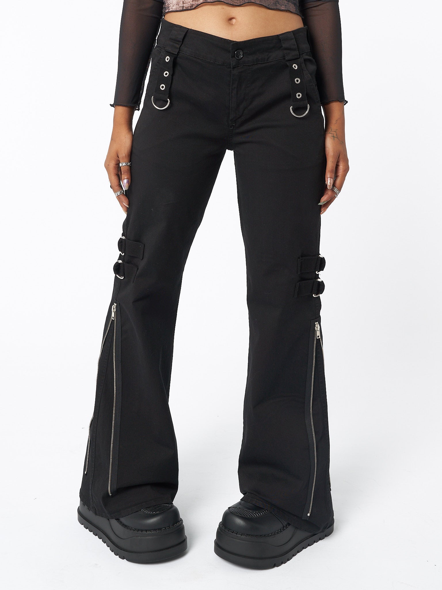 Tripp Black & Grey Overdyed Zip-Off Pants