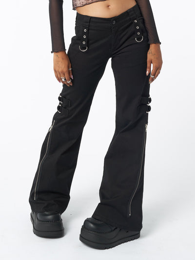 Black Rave Zip Pants
