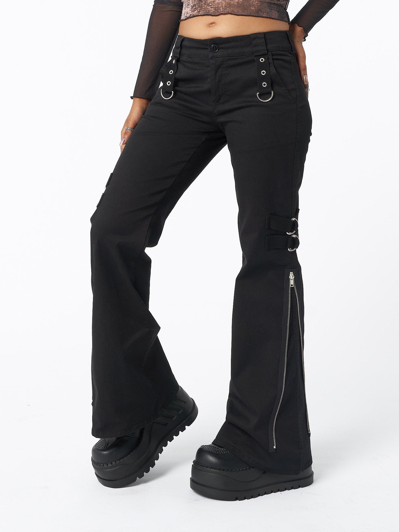 Black Rave Zip Pants