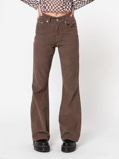 Brown Corduroy Flare Pants